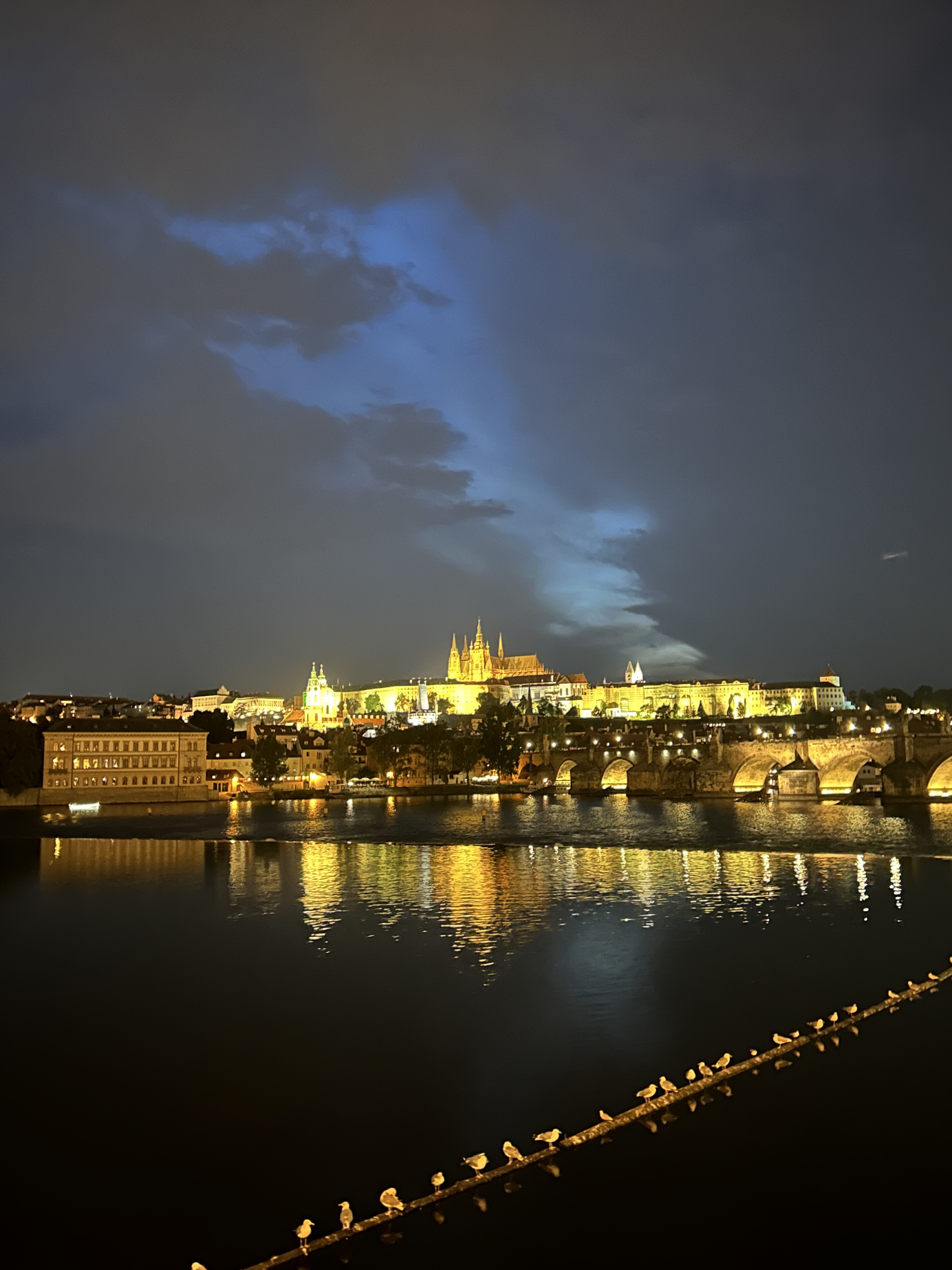 European city at night